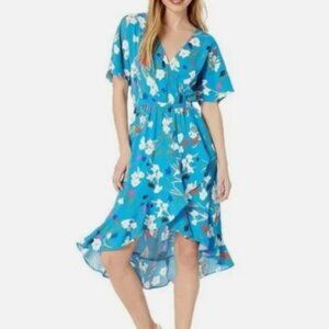 J.Crew Mercantile Short Sleeve Floral Ruffle Wrap Dress